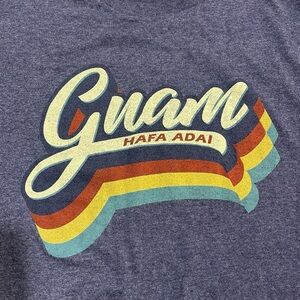 Guam Short Sleeve Crew Neck T Shirt Island Retro Graphic Top Unisex Medium Large